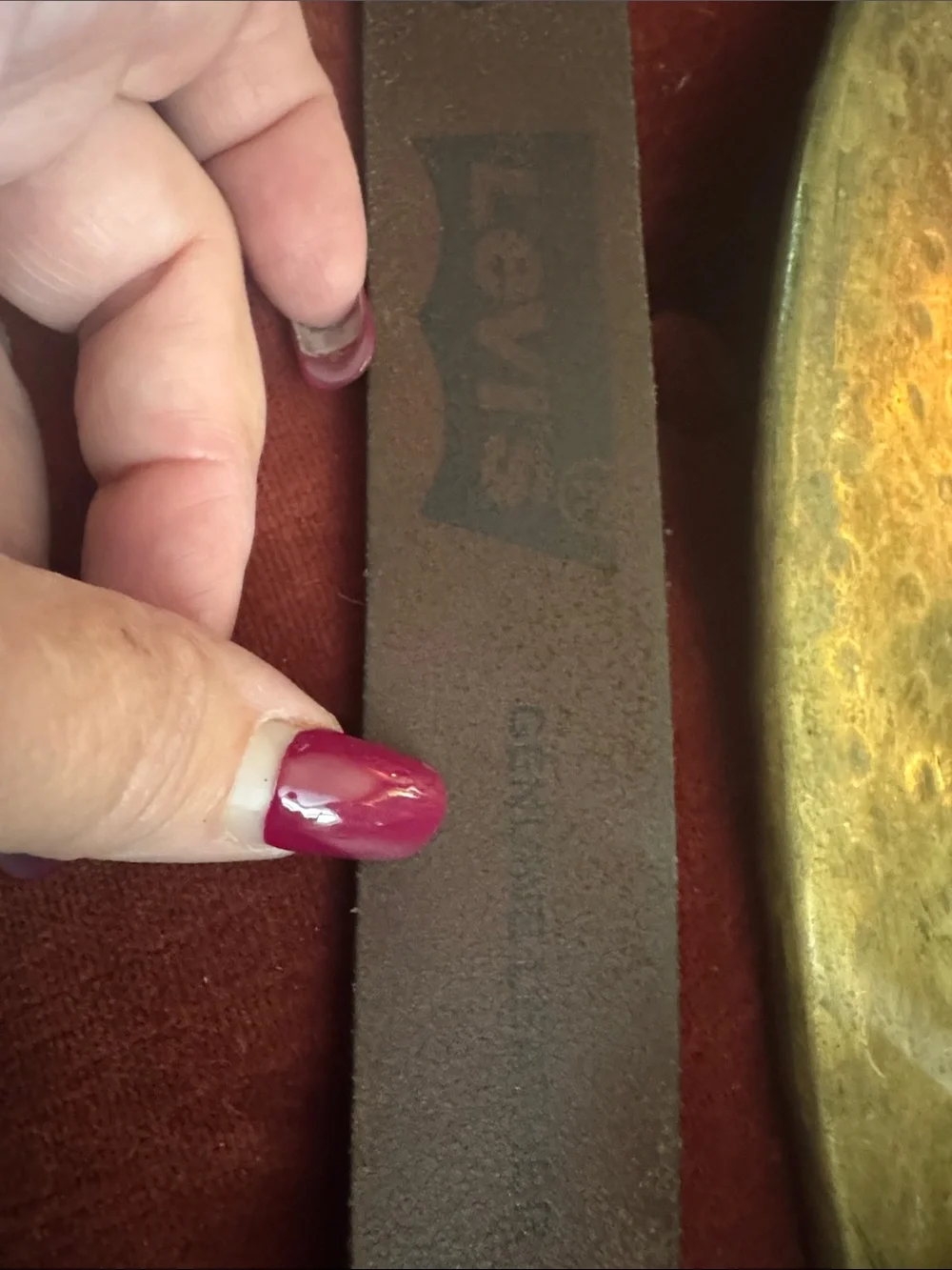 Levi's Brown Leather Belt with Silver Buckle